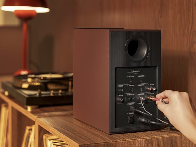 Coda W 无线扬声器的背面板。