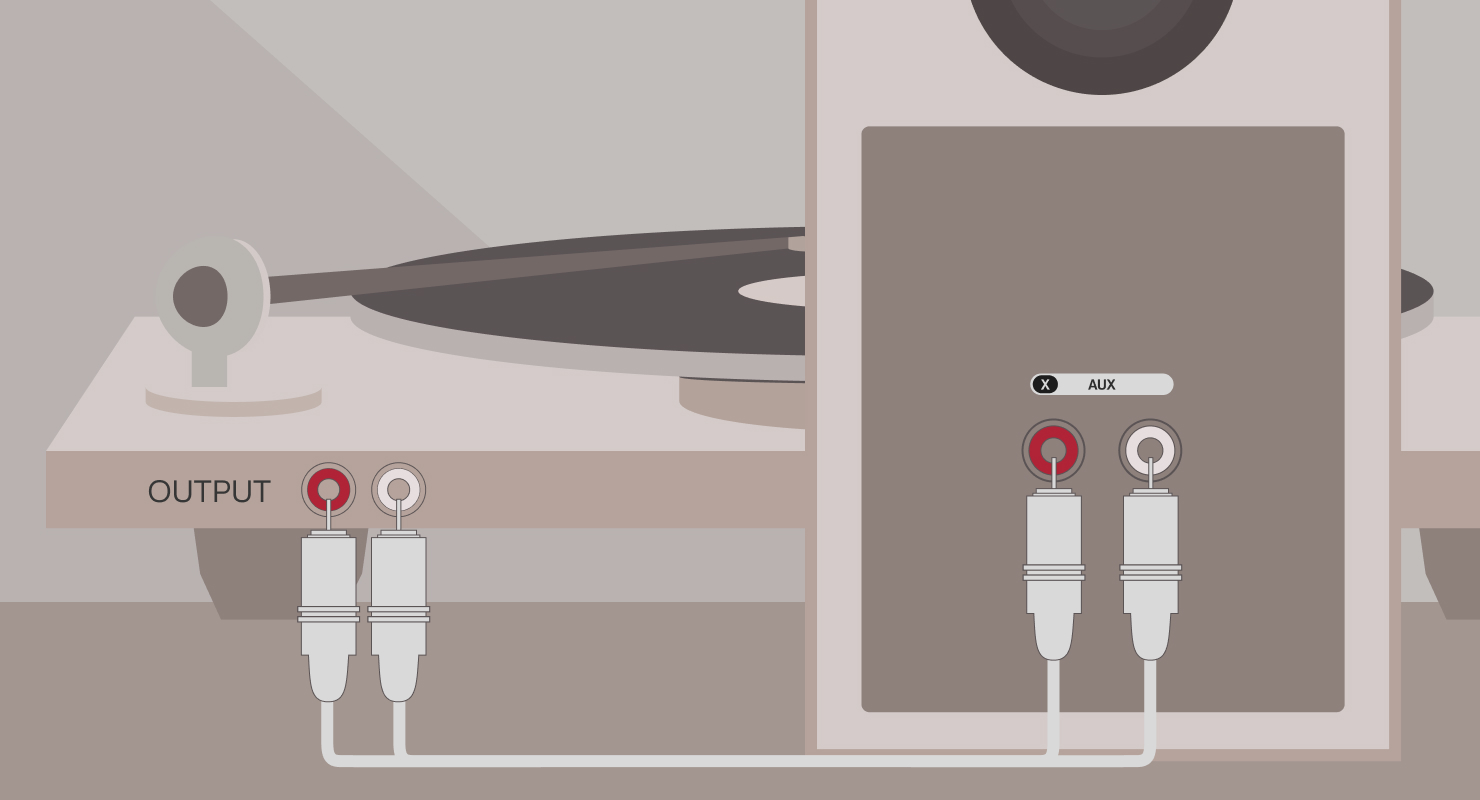 Coda W connection with turntable with phono pre-amp.