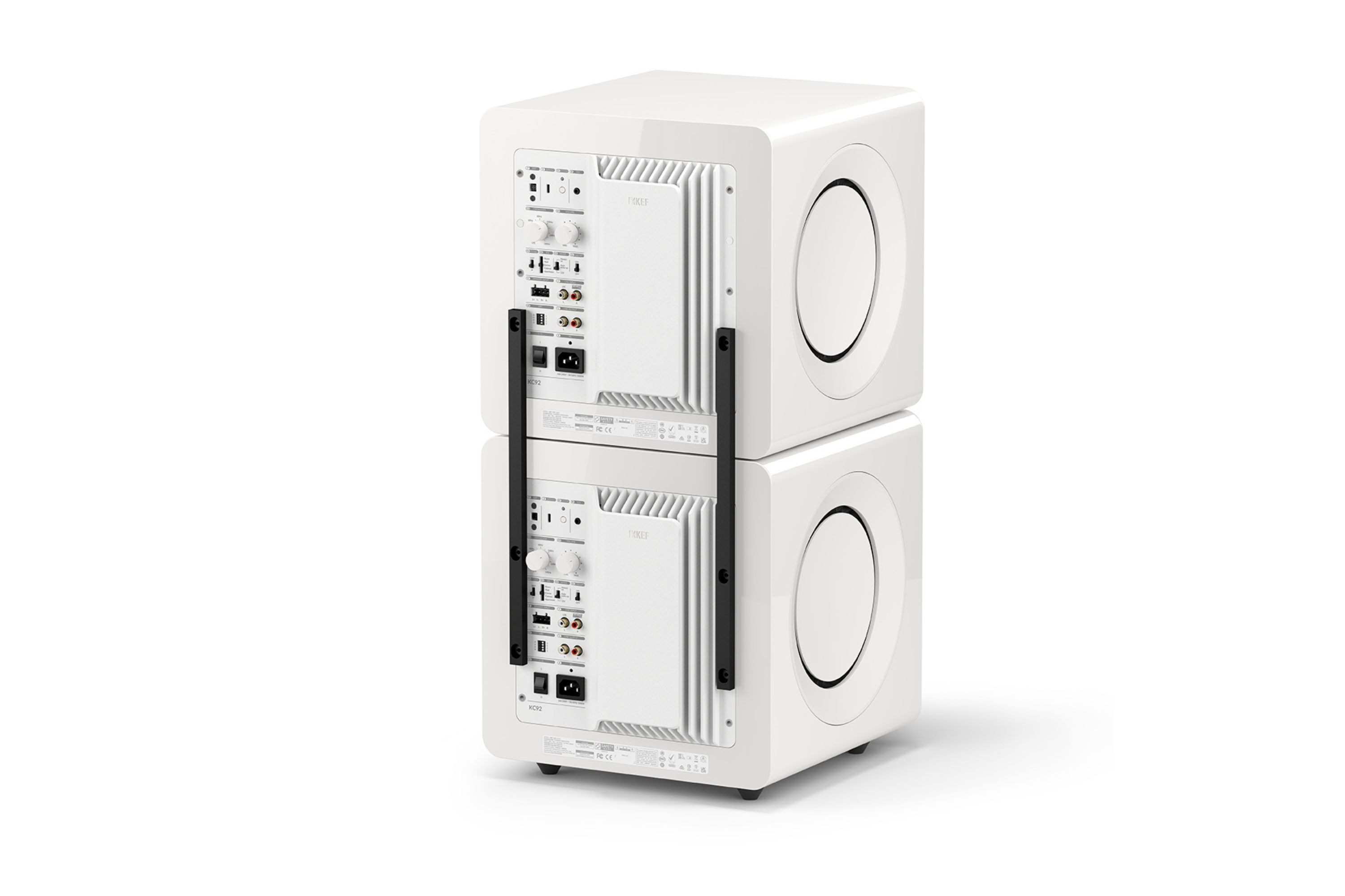 KEF KC92 Subwoofers, stacked with the KSKC92 Stacking Kit