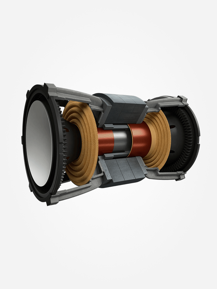 KEF's Uni-Core system, which combines two back-to-back-drivers into a single motor system.